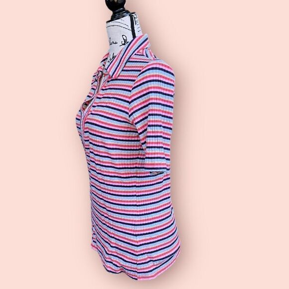 🏷️Trina Turk Blossom Nishi ribbed shirt Large - Picture 9 of 9